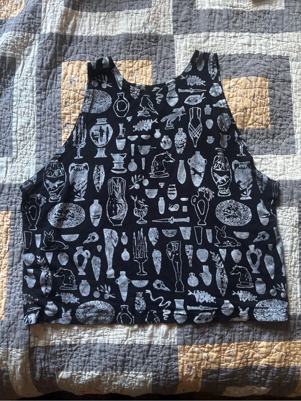 THIEF AND BANDIT Black & White Printed Tank Top
